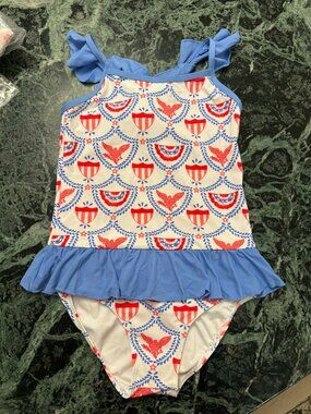 NWT TBBC Beaufort Bonnet St Lucia Swim Swimsuit American Swag Size 8 Girls